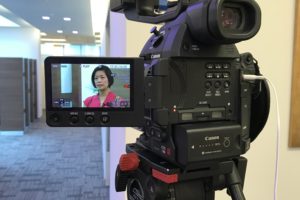 Dr Jade Kua represents the children's emergency department in a health trailer