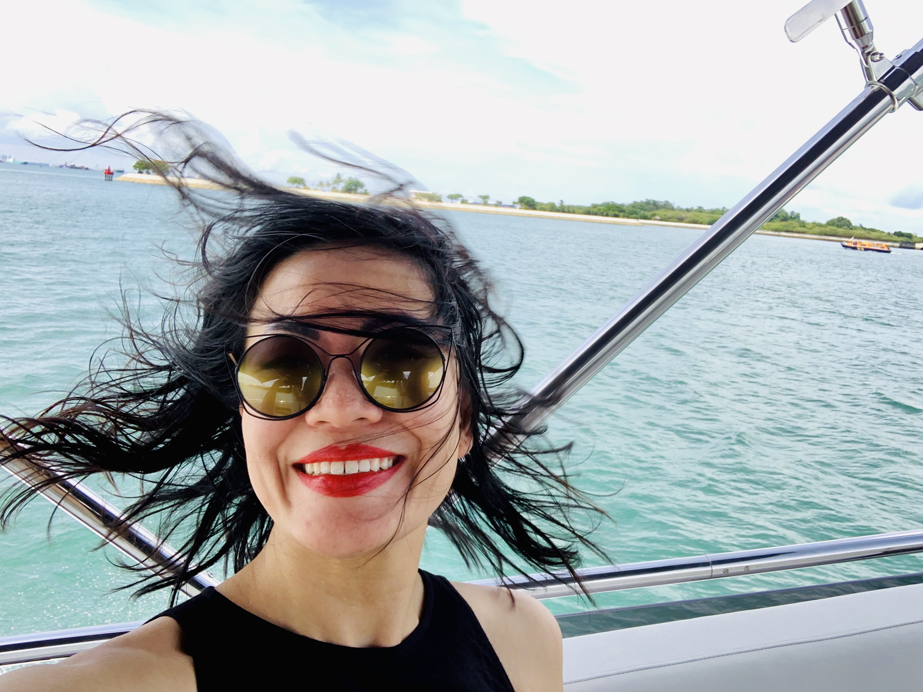 Wind in my hair on the Princess Yacht