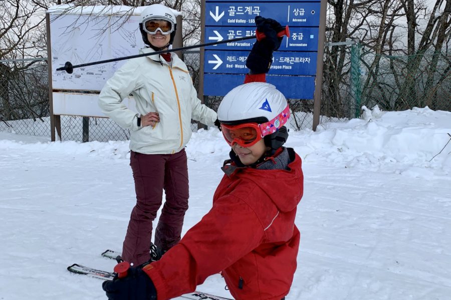 Skiing in YongPyong in PyeongChang